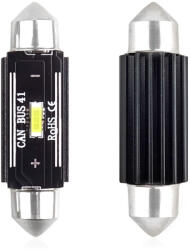 AMiO Set becuri auto cu LED CANBUS sofit compatibil C5W 1 SMD 41mm Alb 12/24V, destinat competitiilor auto sau off-road (AM02444)