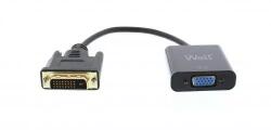 Well Cablu adaptor DVI-D 24+1p tata digital - VGA mama 15cm Well (ADAPT-DVIM/VGAF-0.15BK-WL) - drumix
