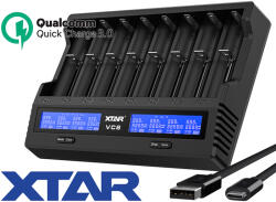 XTAR Incarcator universal acumulatori 8x LI-ION NI-CD NI-MH VC8 XTAR VC8PBAAZ20251 (VC8PBBG12540) - drumix Incarcator baterii