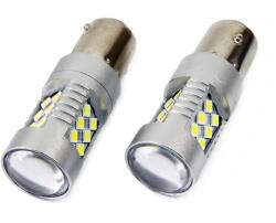 AMiO Set becuri auto cu LED CANBUS compatibil P21W BA15S 24 SMD 6.2W Alb 12/24V, destinat competitiilor auto sau off-road (AM01445)