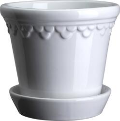 Bergs Potter Ghiveci Københavner 16 cm alb cu suport glazurat (KCMW16S)