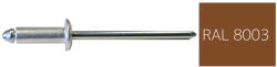 Koelner - Rawlplug Nyitott félgömbfejű húzószegecs 3, 2x8mm festett RAL8003 alumínium-acél - bakonykotoelem - 6 Ft