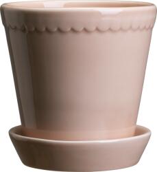 Bergs Potter Ghiveci Helena 18 cm roz cu suport glazurat (HCQ18S)
