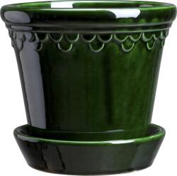 Bergs Potter Ghiveci Københavner 25 cm verde cu suport glazurat (KCG25S)