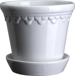 Bergs Potter Ghiveci Københavner 18 cm alb cu suport glazurat (KCMW18S)
