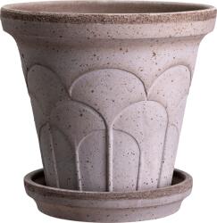 Bergs Potter Ghiveci cu farfurie Fleur, 25 cm, gri (FLEG25S)