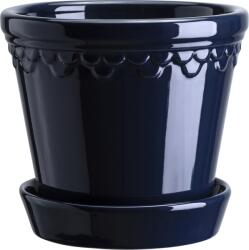 Bergs Potter Ghiveci cu farfurie Københavner, 16 cm, safir, glazurat (KCSB16S)