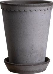 Bergs Potter Ghiveci Helena înalt 18 x 14 cm gri cu suport (HG14RPS)