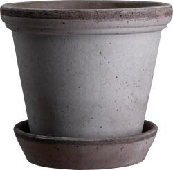 Bergs Potter Ghiveci Flora 14 cm gri cu suport (FG14S)