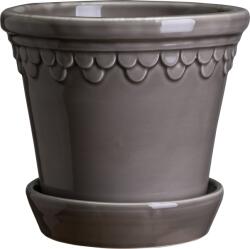 Bergs Potter Ghiveci Københavner 12 cm gri cu suport glazurat (KCPG12S)