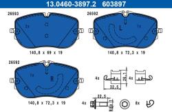 ATE Set placute frana ATE 13.0460-3897.2 (13.0460-3897.2)