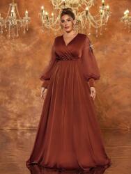 Shein Barna Klasszikus Maxi Ruha Hosszú Ujjú Shein Nyakkivágással 48