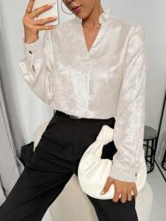 Shein Ezüst Színű Ing Csillogó Hosszú Ujjú Álló Gombokkal Shein 38