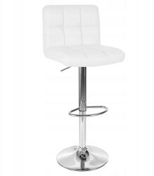 eHokery Hoker Bárszék Konyhai Szék Forgatható Állítható Ökobőr Fehér (5902340307014)