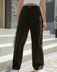 Dazy Fekete Széles Hosszú Farmer Nadrág Magas Egyenes Állapotú Pamut Dazy XXL