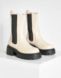 Boohoo Krémszínű Klasszikus Bebújós Bakancs Öko Bőr Platform Boohoo 36 (GZZ20664)