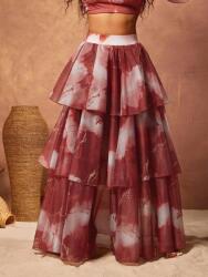 Shein Piros Klasszikus Bő Szabású Maxi Szoknya Shein Mintával 36