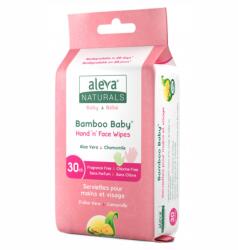 ALEVA Naturals Servetele umede din fibre de bambus pentru maini si fata, 30 bucati, Aleva Naturals
