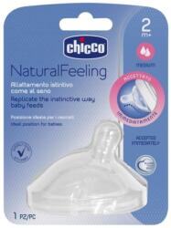 CHICCO Natural Feeling Tetina silicon 1 bucata, flux mediu, 2luni+