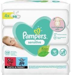 Pampers Servetele umede Sensitive, 4 pachete*52 bucati, Pampers
