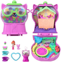 Mattel Polly Pocket, Gumball Kitty, set compact cu papusa si accesorii Papusa