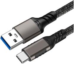 Prestige Charge Cablu USB la USB-C 3.0 PRESTIGE CHARGE, Transfer Date 10Gbps & Android Auto / Apple CarPlay, Compatibil Samsung, iPhone 15/16/17, Tableta si Hard Extern, 1m, Negru