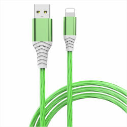 Prestige Charge Cablu USB la Lightning 2A PRESTIGE CHARGE, Incarcare si Transfer Date, Compatibil Apple iPhone/iPad, Suporta CarPlay, Efect Luminos, 2m, Verde