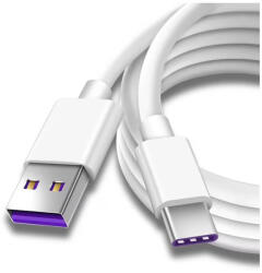 Prestige Charge Cablu USB la USB-C pentru Date si Incarcare Rapida 5A, PRESTIGE CHARGE, SuperCharge 55W (40W/22.5W) pentru Huawei & Honor, 1m, Alb