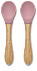 Lorelli Szilikon Kanál Bambusz nyéllel 2db - Deep Pink