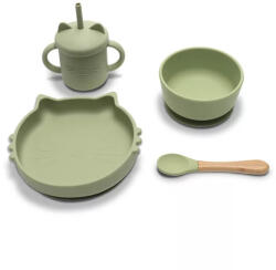 Lorelli Természetes szilikon 4 db-os étkészlet - Fresh Green