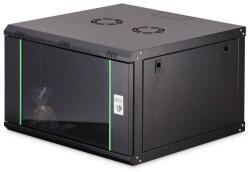 ASSMANN Rack Digitus Cabinet metalic, Digitus, 19" 7U, 600x600cm, cu usa din sticla, negru, nemontat (DN-37103)