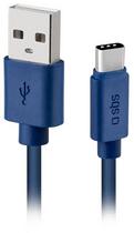 SBS Polo USB-C szilikon kábel, 1m, kék (TECABLPOLOTYPECB) (TECABLPOLOTYPECB)