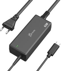 j5create USB-C hálózati adapter, 65W PD, fekete (JUP1265-EN) (JUP1265-EN)