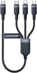 JOYROOM Cablu de date Joyroom S-A18 3 in 1, USB la USB-C/Lightning/Micro-USB, 3.5A, 1.2m, Negru (6956116708986)