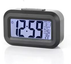 TOO DC-102-B hőmérséklet kijelzéssel, ébresztő funkcióval, kisméretű fekete digitális óra (TOO DC-102-B) - officedepot