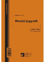  C. 3410-109 A5 2példányos "Mosási jegyzék" nyomtatvány (C.3410-109/V) - officedepot