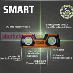ToolJó Tools SMART mágneses torpedó vízmérték 25 cm (307615)
