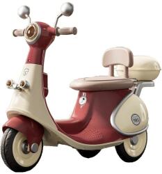  3 kerekű elektromos motorkerékpár, Alista Home, újratölthető akkumulátor, borulásgátló, világítás, hangok, 6V 7Ah akkumulátor, távirányító, 95x67x36cm, piros