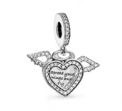 PANDORA 798485C01 Szív és angyalszárny függő charm (Ag 925/1000, 3, 6 g)