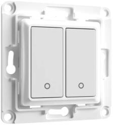 Shelly Întrerupător de perete cu 2 butoane Shelly Wall Switch 2 Alb, compatibil cu Shelly 1, 1PM, Plus și Dimmer (3800235266199)