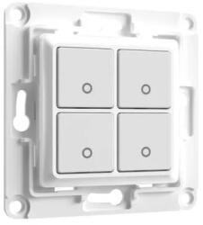 Shelly Întrerupător de perete cu 4 butoane Shelly Wall Switch 4 Alb, compatibil cu Shelly 1, 1PM, Plus și Dimmer (3800235266212)