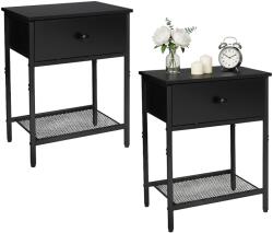 Relaxdays Set noptieră 2 piese cu sertar și raft (10142555)