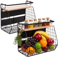 Relaxdays Raft de perete magnetic pentru coșuri cu fructe, set de 2 (10137518)