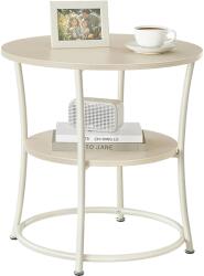 Relaxdays Masă laterală cu 2 rafturi (10142761) Masa de cafea