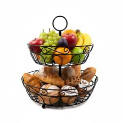 Relaxdays Suport cu fructe, 2 niveluri (10137381)
