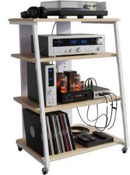 Relaxdays Raft HiFi cu 4 etajere, sustinere 120 kg (10141970) Raft