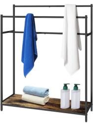 Relaxdays Suport industrial pentru prosoape cu raft (10143269)
