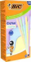 BIC Pix BIC Cristal Pastel albastru, 20 buc, 5 culori, cerneala albastru, 20 buc/cutie 302550CUT