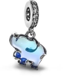 PANDORA Moments 793339C01 Kék muranói üveg elefánt függő charm (Ag925/1000, 1, 91 g)