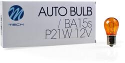 m-tech 12V P21W, BA15S halogén izzó, sárga - 1db